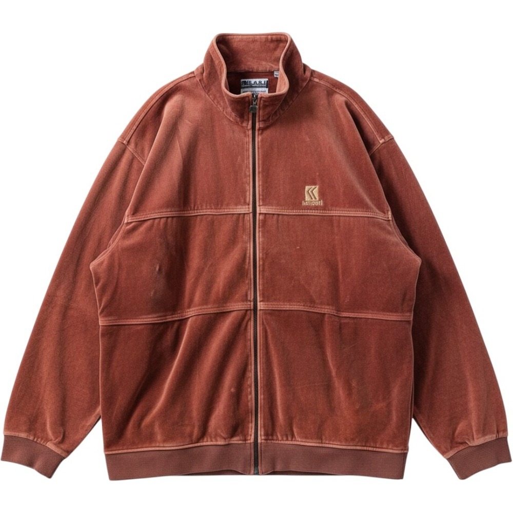 Karl Kani Orange Velour Tracksuit Jacket 90s Hip Hop 3X 3XL streetwear